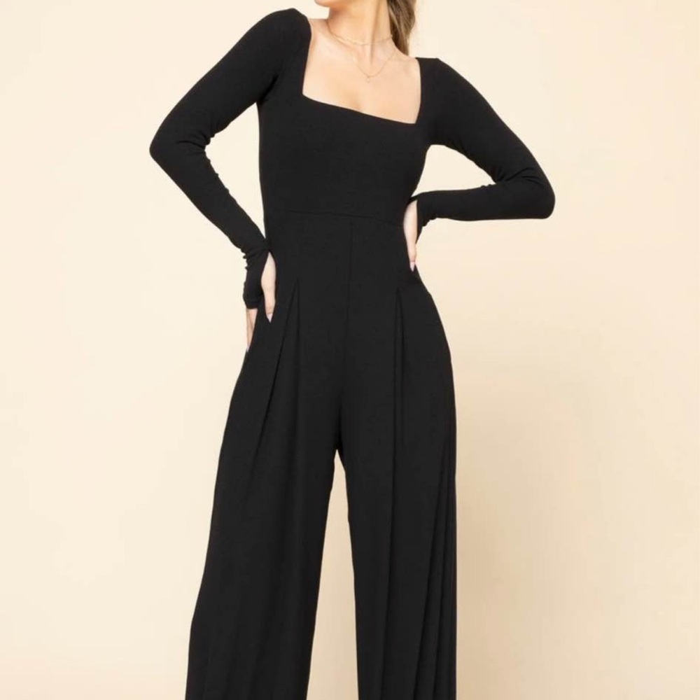 POPFLEX Black Long Sleeve Jumpsuit